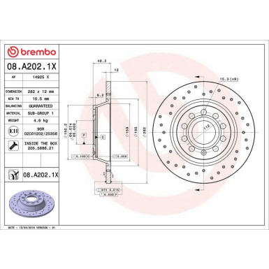 Brembo Bremsscheibe XTRA LINE - Xtra 08.A202.1X Brembo Bremsscheibe XTRA LINE - Xtra 08.A202.1X