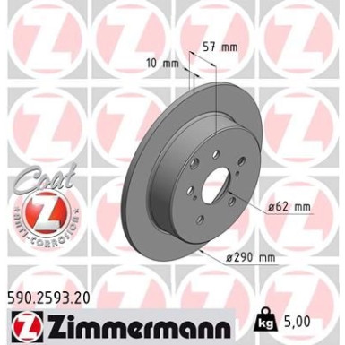 Zimmermann Bremsscheibe Coat Z 590.2593.20