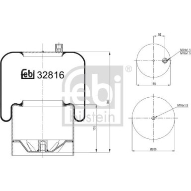 FEBI BILSTEIN 32816 Federbalg, Luftfederung