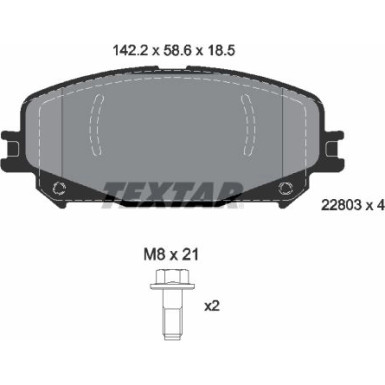 Textar Bremsbelagsatz, Scheibenbremse Q+ 2280301 Textar Bremsbelagsatz, Scheibenbremse Q+ 2280301