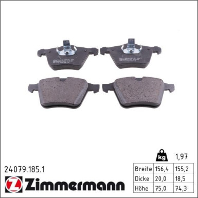 Zimmermann Bremsbelagsatz, Scheibenbremse 24079.185.1 Zimmermann Bremsbelagsatz, Scheibenbremse 24079.185.1