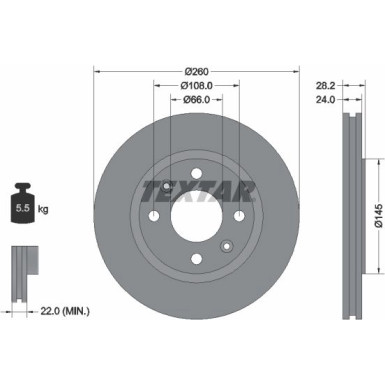 Textar Bremsscheibe PRO 92078603 Textar Bremsscheibe PRO 92078603