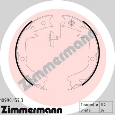 Zimmermann Bremsbackensatz, Feststellbremse 10990.157.3 Zimmermann Bremsbackensatz, Feststellbremse 10990.157.3