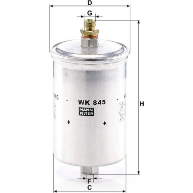 Mann-Filter Kraftstofffilter WK 845 Mann-Filter Kraftstofffilter WK 845