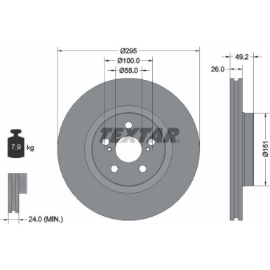 Textar Bremsscheibe PRO 92135603 Textar Bremsscheibe PRO 92135603