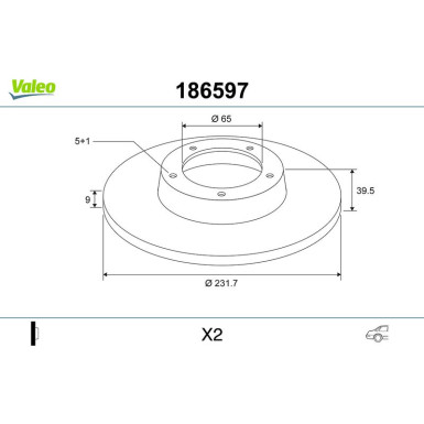 Valeo Bremsscheibe 186597
