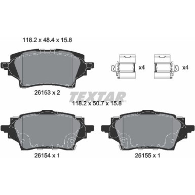Textar Bremsbelagsatz, Scheibenbremse Q+ 2615301 Textar Bremsbelagsatz, Scheibenbremse Q+ 2615301
