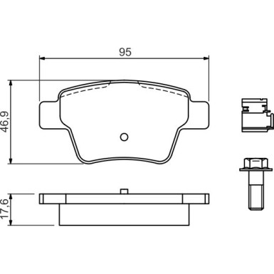 BOSCH Bremsbelagsatz, Scheibenbremse 0 986 494 605