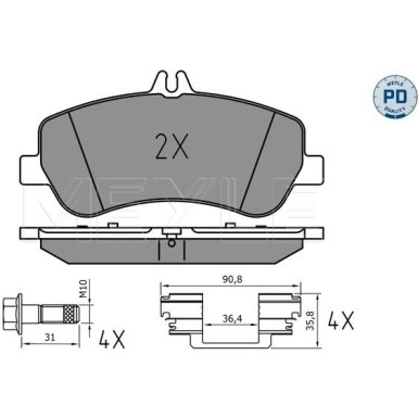 Meyle Bremsbelagsatz, Scheibenbremse MEYLE-PD: Advanced performance and design 025 248 6720/PD Meyle Bremsbelagsatz, Scheibenbremse MEYLE-PD: Advanced performance and design 025 248 6720/PD