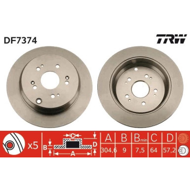 Bremsscheibe DF7374 Bremsscheibe DF7374