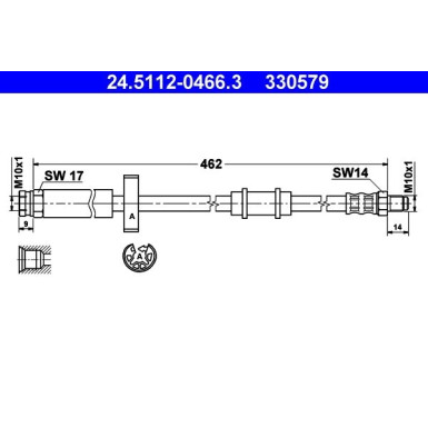 ATE Bremsschlauch 24.5112-0466.3 ATE Bremsschlauch 24.5112-0466.3