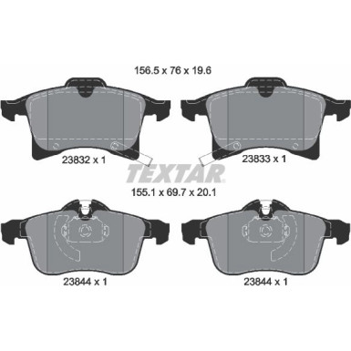 Textar Bremsbelagsatz, Scheibenbremse Q+ 2383201 Textar Bremsbelagsatz, Scheibenbremse Q+ 2383201