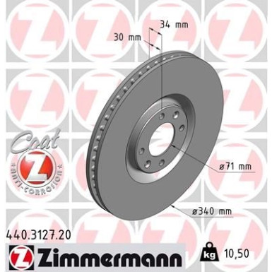 Zimmermann Bremsscheibe Coat Z 440.3127.20