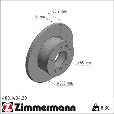 Zimmermann Bremsscheibe Coat Z 400.1404.20