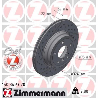 Zimmermann Bremsscheibe Coat Z 150.3477.20
