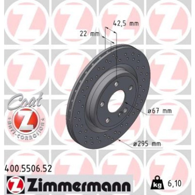 Zimmermann Bremsscheibe SPORT Z 400.5506.52