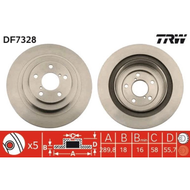 TRW Bremsscheibe DF7328 TRW Bremsscheibe DF7328