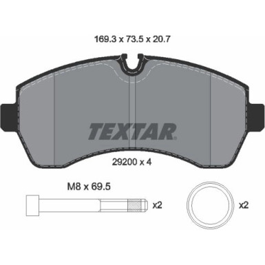 Textar Bremsbelagsatz, Scheibenbremse Q+ 2920006