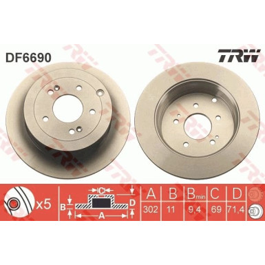 TRW Bremsscheibe DF6690