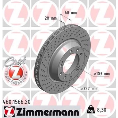 Zimmermann Bremsscheibe Coat Z 460.1566.20
