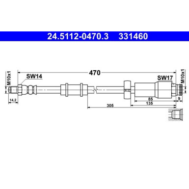 ATE Bremsschlauch 24.5112-0470.3 ATE Bremsschlauch 24.5112-0470.3
