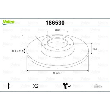 Valeo Bremsscheibe 186530