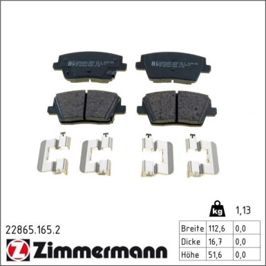 Bremsbelagsatz, Scheibenbremse 22865.165.2 Bremsbelagsatz, Scheibenbremse 22865.165.2