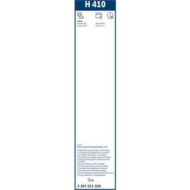 BOSCH H 410 Scheibenwischer Rear 3 397 011 434 BOSCH H 410 Scheibenwischer Rear 3 397 011 434