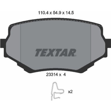 Textar Bremsbelagsatz, Scheibenbremse 2331401