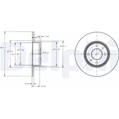 Delphi Bremsscheibe BG2322 Delphi Bremsscheibe BG2322