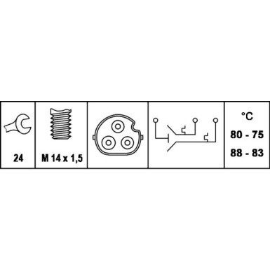 Temperaturschalter, Kühlerlüfter 6ZT 007 837-101 Temperaturschalter, Kühlerlüfter 6ZT 007 837-101