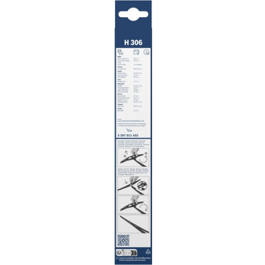 BOSCH H 306 Scheibenwischer Rear 3 397 011 432 BOSCH H 306 Scheibenwischer Rear 3 397 011 432