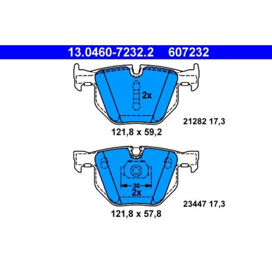 ATE Bremsbelagsatz, Scheibenbremse 13.0460-7232.2 ATE Bremsbelagsatz, Scheibenbremse 13.0460-7232.2