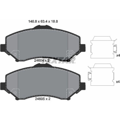 Textar Bremsbelagsatz, Scheibenbremse Q+ 2460401 Textar Bremsbelagsatz, Scheibenbremse Q+ 2460401