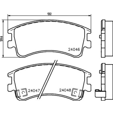 Hella Bremsbelagsatz, Scheibenbremse 8DB 355 011-141 Hella Bremsbelagsatz, Scheibenbremse 8DB 355 011-141