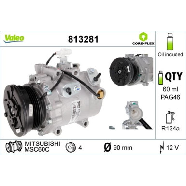 Valeo Kompressor, Klimaanlage VALEO CORE-FLEX 813281