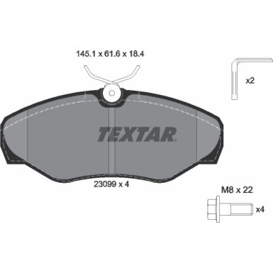 Textar Bremsbelagsatz, Scheibenbremse Q+ 2309902 Textar Bremsbelagsatz, Scheibenbremse Q+ 2309902