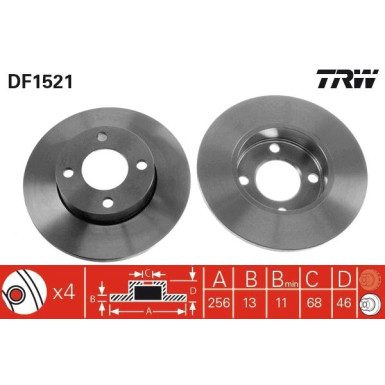 TRW Bremsscheibe DF1521 TRW Bremsscheibe DF1521