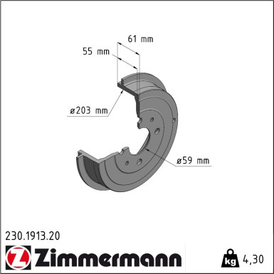 Bremstrommel 230.1913.20 Bremstrommel 230.1913.20