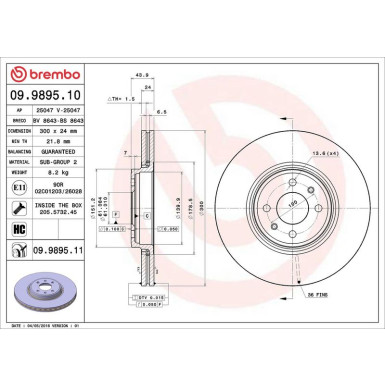 Bremsscheibe 09.9895.11 Bremsscheibe 09.9895.11