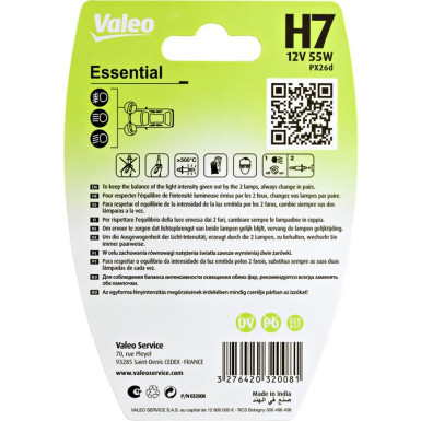 Valeo Glühlampe, Abbiegescheinwerfer ESSENTIAL 032008
