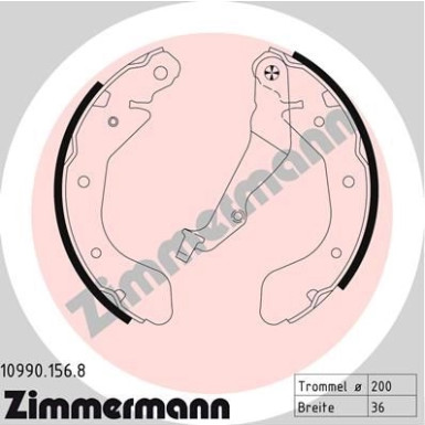 Zimmermann Bremsbackensatz 10990.156.8 Zimmermann Bremsbackensatz 10990.156.8