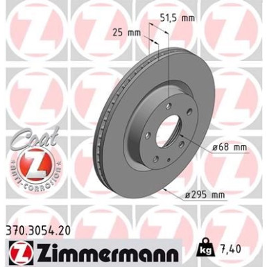 Zimmermann Bremsscheibe Coat Z 370.3054.20
