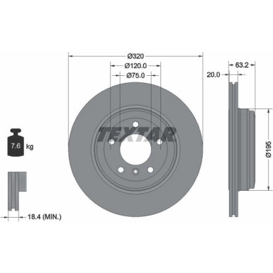 Textar Bremsscheibe PRO 92122703 Textar Bremsscheibe PRO 92122703