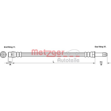 Metzger Bremsschlauch 4110280
