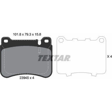 Textar Bremsbelagsatz, Scheibenbremse Q+ 2394501 Textar Bremsbelagsatz, Scheibenbremse Q+ 2394501