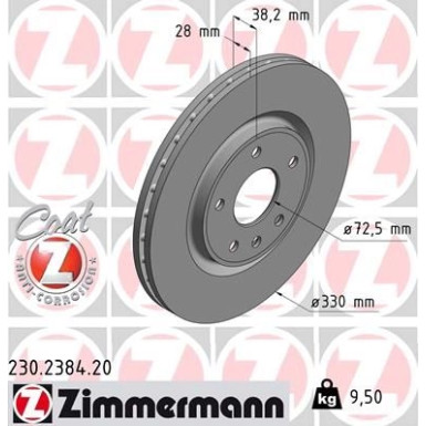 Zimmermann Bremsscheibe Coat Z 230.2384.20