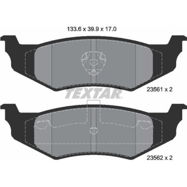Textar Bremsbelagsatz, Scheibenbremse Q+ 2356102 Textar Bremsbelagsatz, Scheibenbremse Q+ 2356102