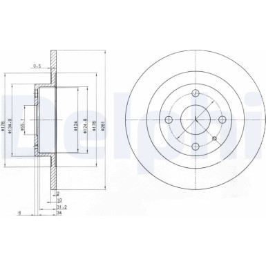 Delphi Bremsscheibe BG3556 Delphi Bremsscheibe BG3556