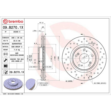 Brembo Bremsscheibe XTRA LINE - Xtra 09.B270.1X